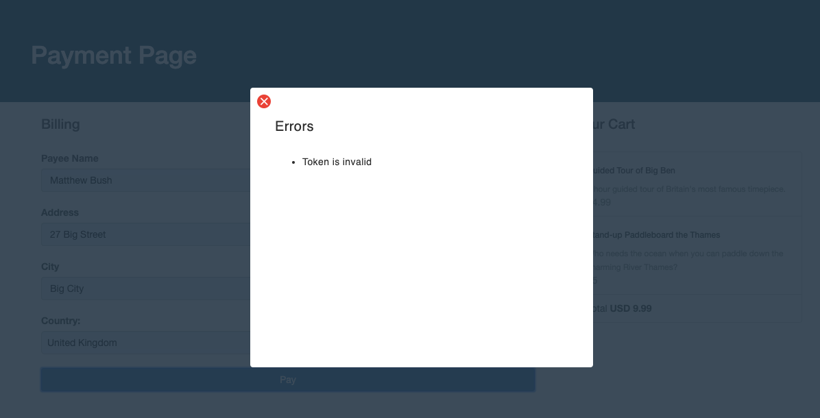 Invalid Token